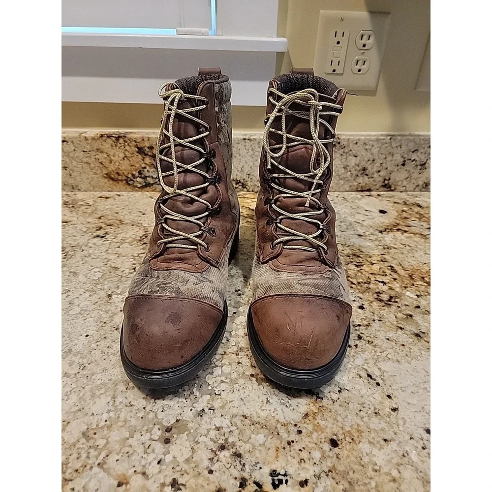Red Wing Camouflage Steel Toe Work Safety Gore-Tex Hunting Boots 10D Vintage USA